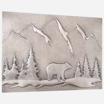 Bear Scene Kitchen Backsplash Tile - 18"x24" Gray - Natuross