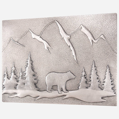 Bear Scene Kitchen Backsplash Tile - 18"x24" Gray - Natuross