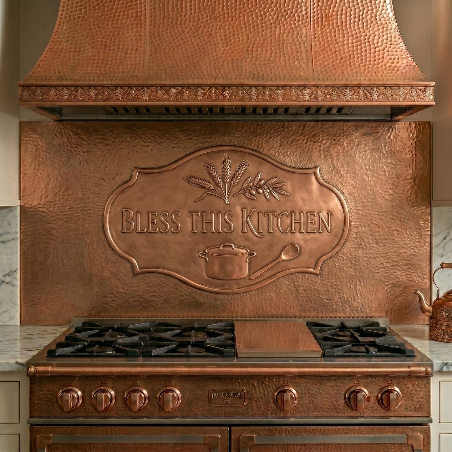 "Bless This Kitchen" Copper Script Sign