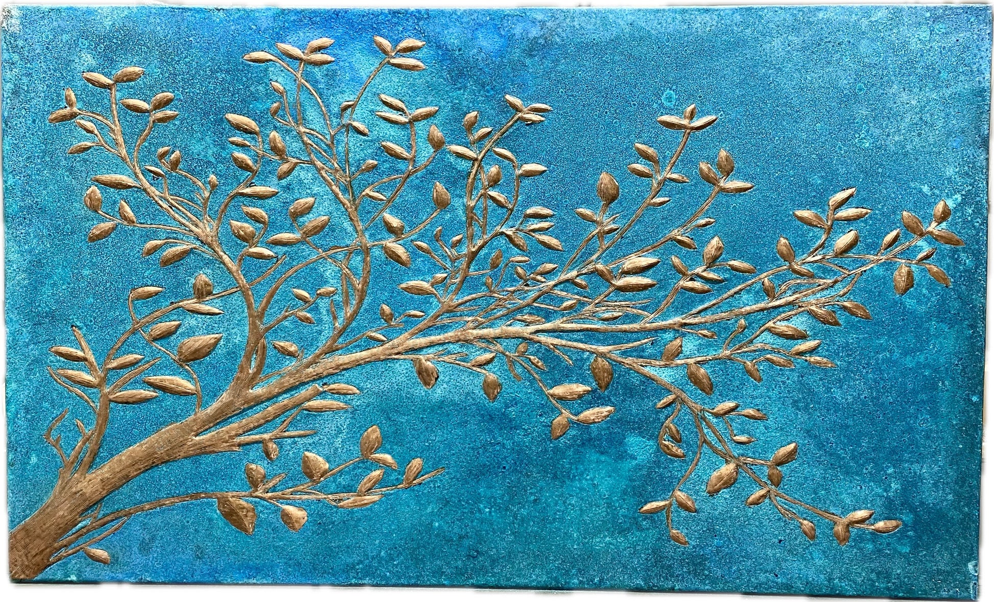 Blue Copper Tree Branches Backsplash - Natuross