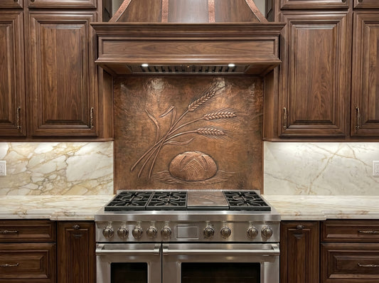 Bread & Wheat Copper Kitchen Backsplash