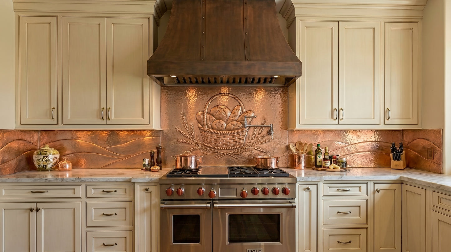 Bread of Life Copper Kitchen Backsplash
