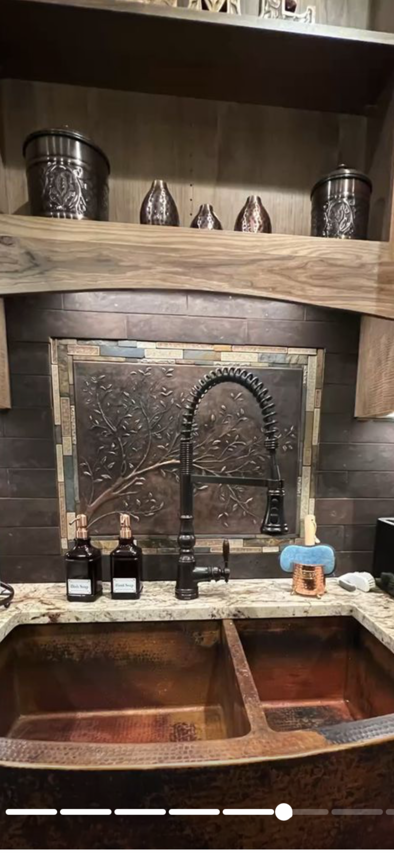 Rustic Brown Copper Tree Branches Backsplash | Handmade Farmhouse Kitchen Wall Art - Natuross