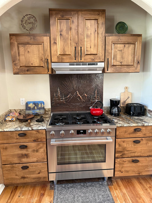 Brown Mountain Sunrise Copper Backsplash