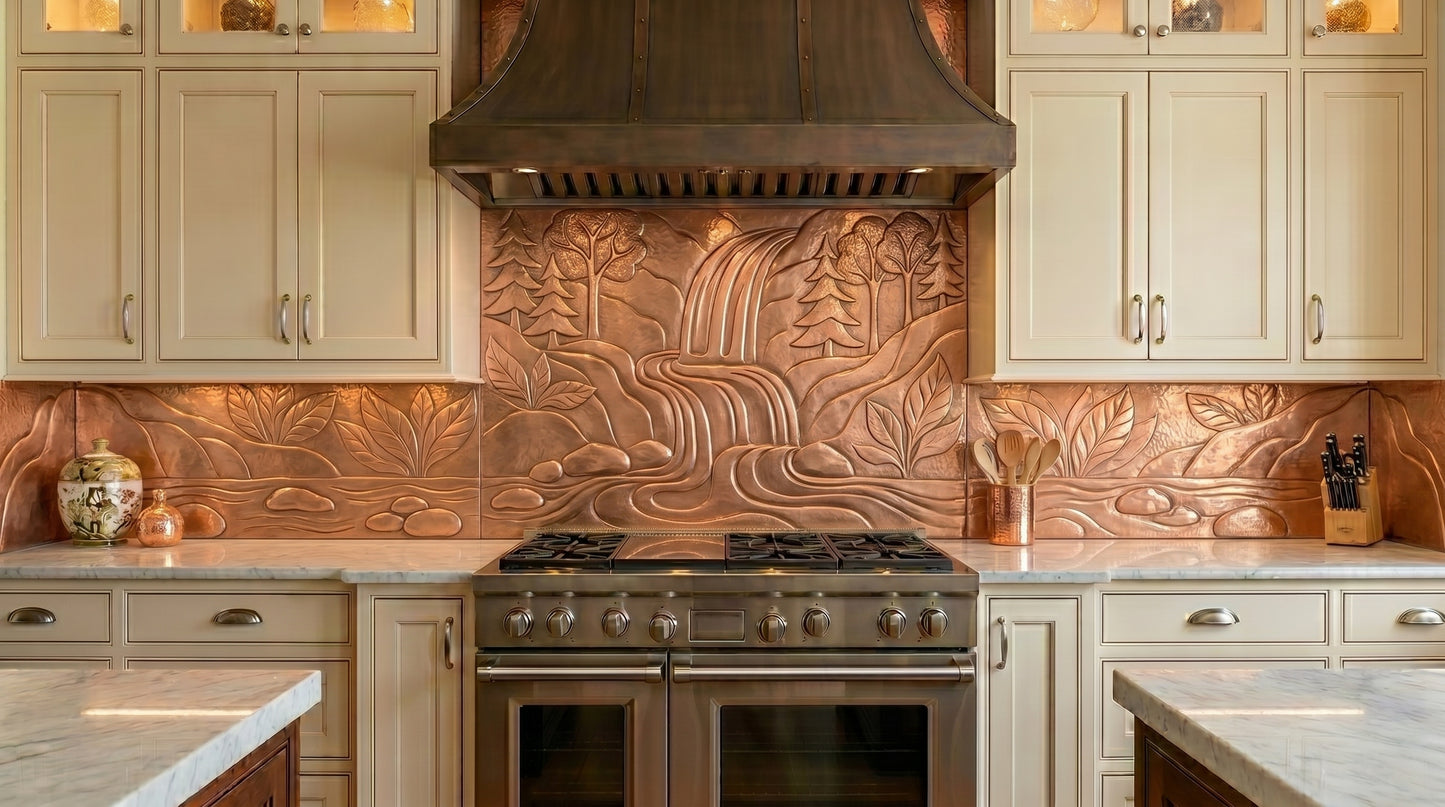 Waterfall Copper Kitchen Backsplash
