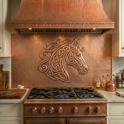 Celtic Horse Head Copper Backsplash