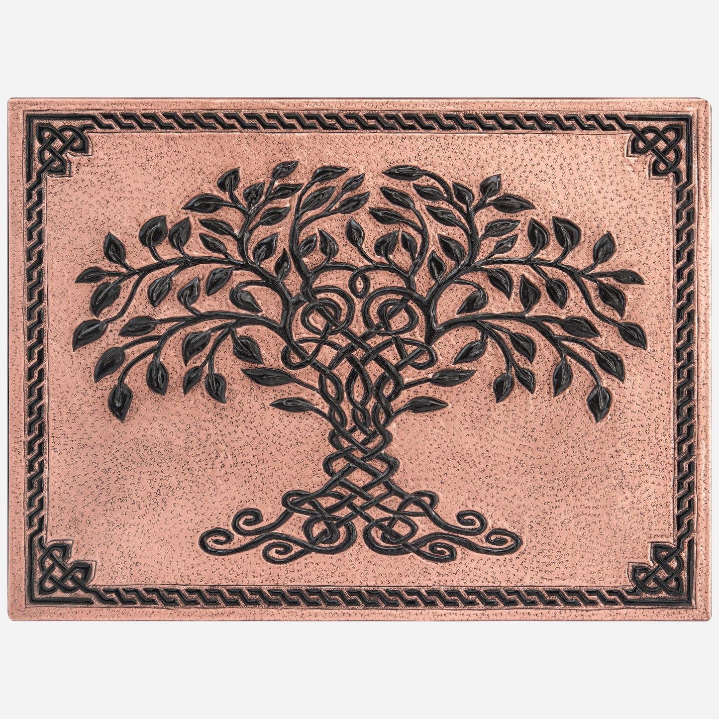 Celtic Tree of Life Kitchen Backsplash Tile - 18"x24" Copper&Black