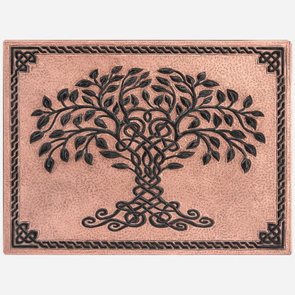 Celtic Tree of Life Kitchen Backsplash Tile - 18"x24" Copper&Black - Natuross