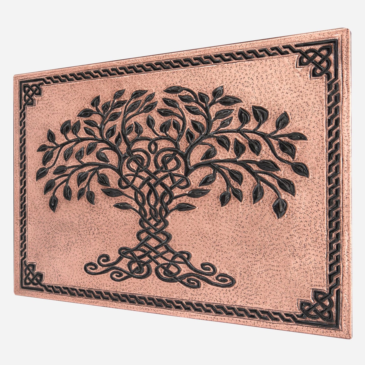 Celtic Tree of Life Kitchen Backsplash Tile - 18"x24" Copper&Black