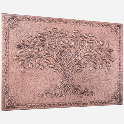 Celtic Tree of Life Kitchen Backsplash Tile - 18"x24" Copper - Natuross