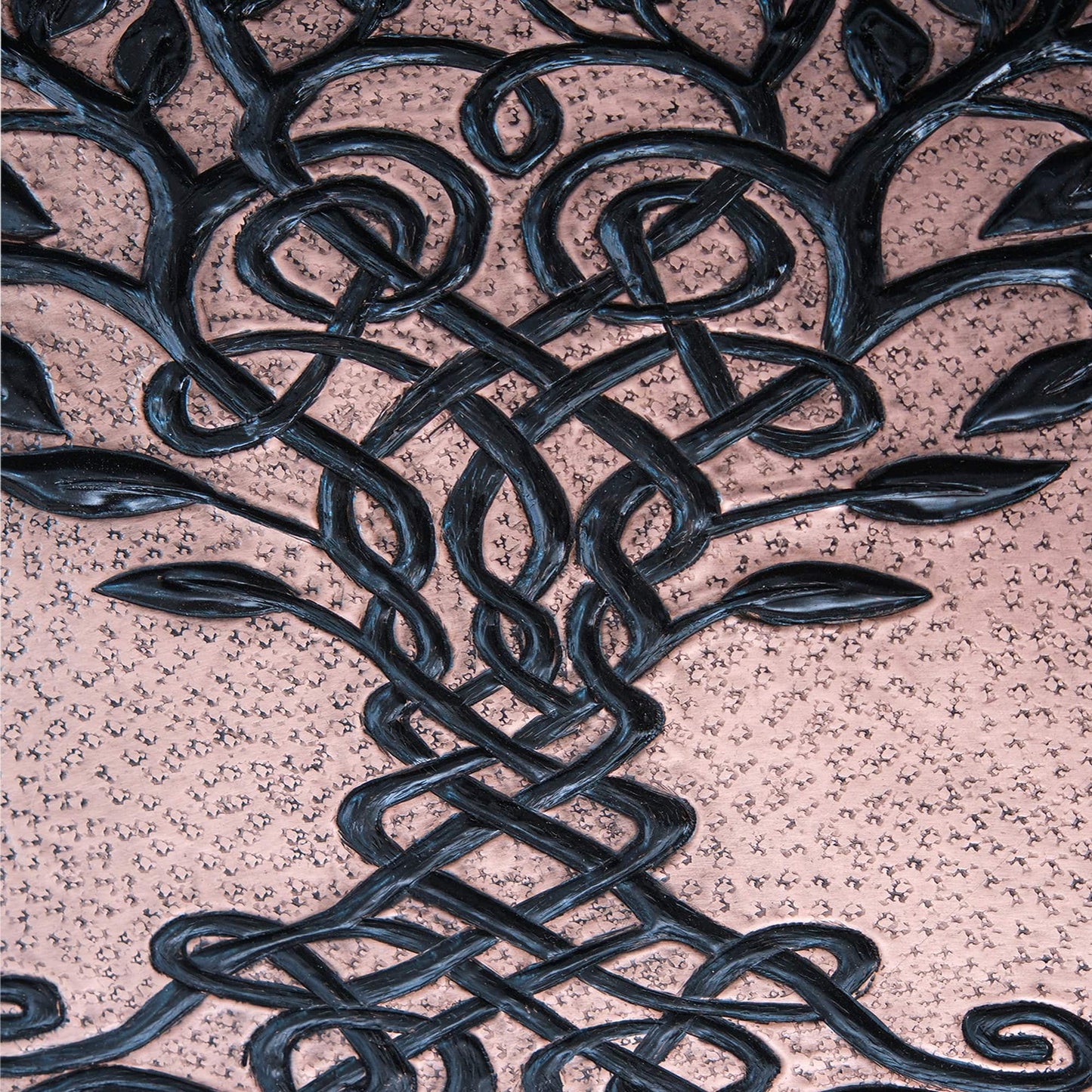 Celtic Tree of Life Kitchen Backsplash Tile - 18"x24" Copper&Black