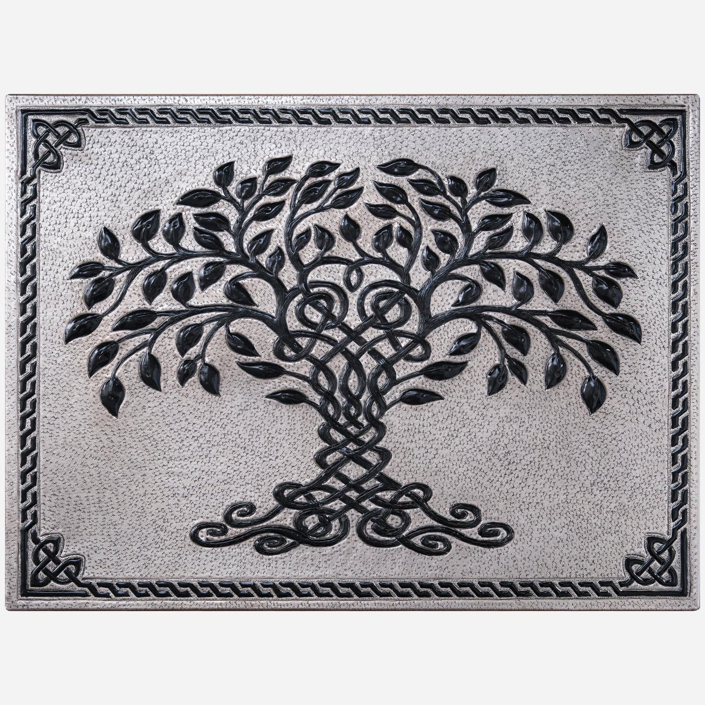 Celtic Tree of Life Kitchen Backsplash Tile - 18"x24" Gray&Black