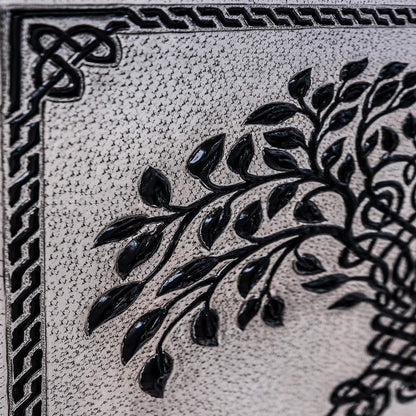 Celtic Tree of Life Kitchen Backsplash Tile - 18"x24" Gray&Black - Natuross