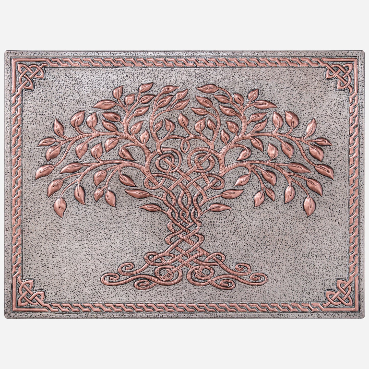 Celtic Tree of Life Kitchen Backsplash Tile - 18"x24" Gray&Copper