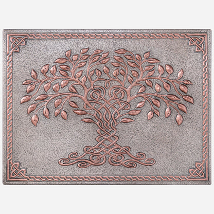 Celtic Tree of Life Kitchen Backsplash Tile - 18"x24" Gray&Copper - Natuross