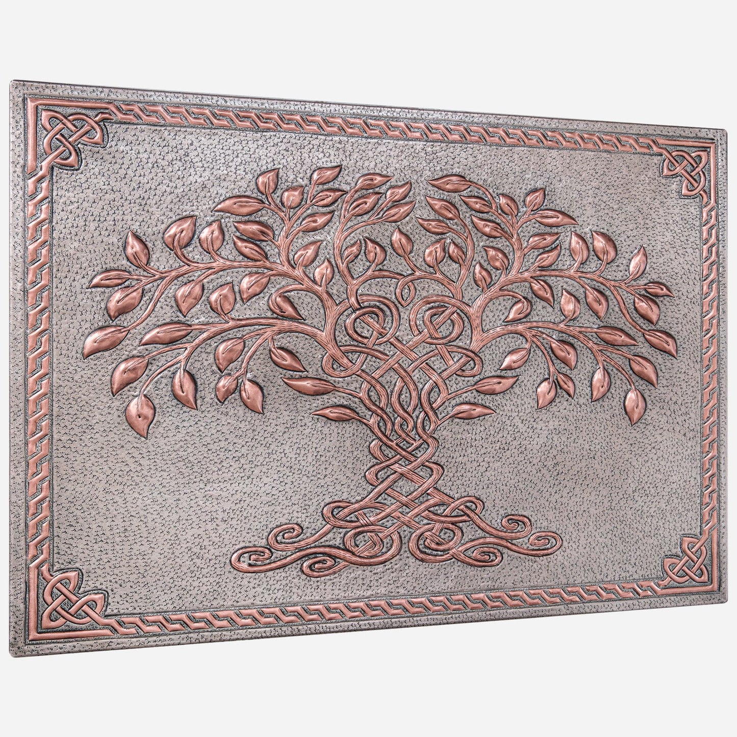 Celtic Tree of Life Kitchen Backsplash Tile - 18"x24" Gray&Copper