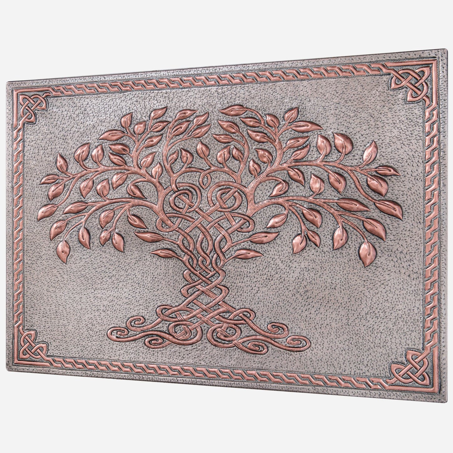 Celtic Tree of Life Kitchen Backsplash Tile - 18"x24" Gray&Copper