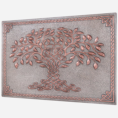 Celtic Tree of Life Kitchen Backsplash Tile - 18"x24" Gray&Copper - Natuross