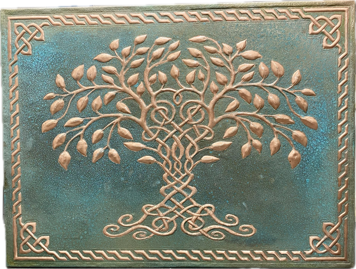 Blue Tree of Life Copper Backsplash