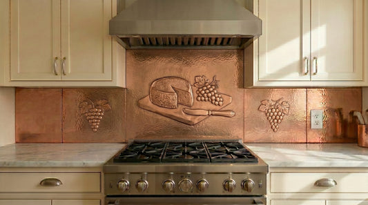 Cheese and Grapes Copper Wall Art