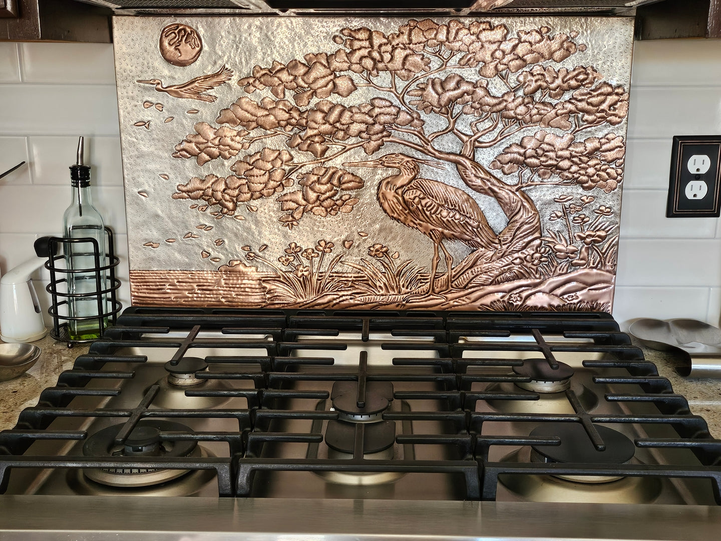 Heron in Nature Copper Backsplash