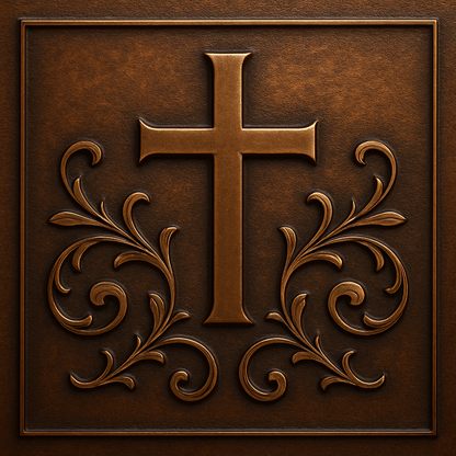 Christian Cross Metal Wall Art Panel