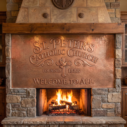 Church Sign in Copper