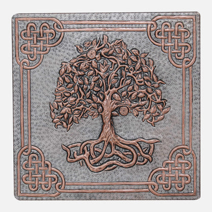 Copper Backsplash Panel (Tree of Life with Celtic Border, Silver&Copper Color)