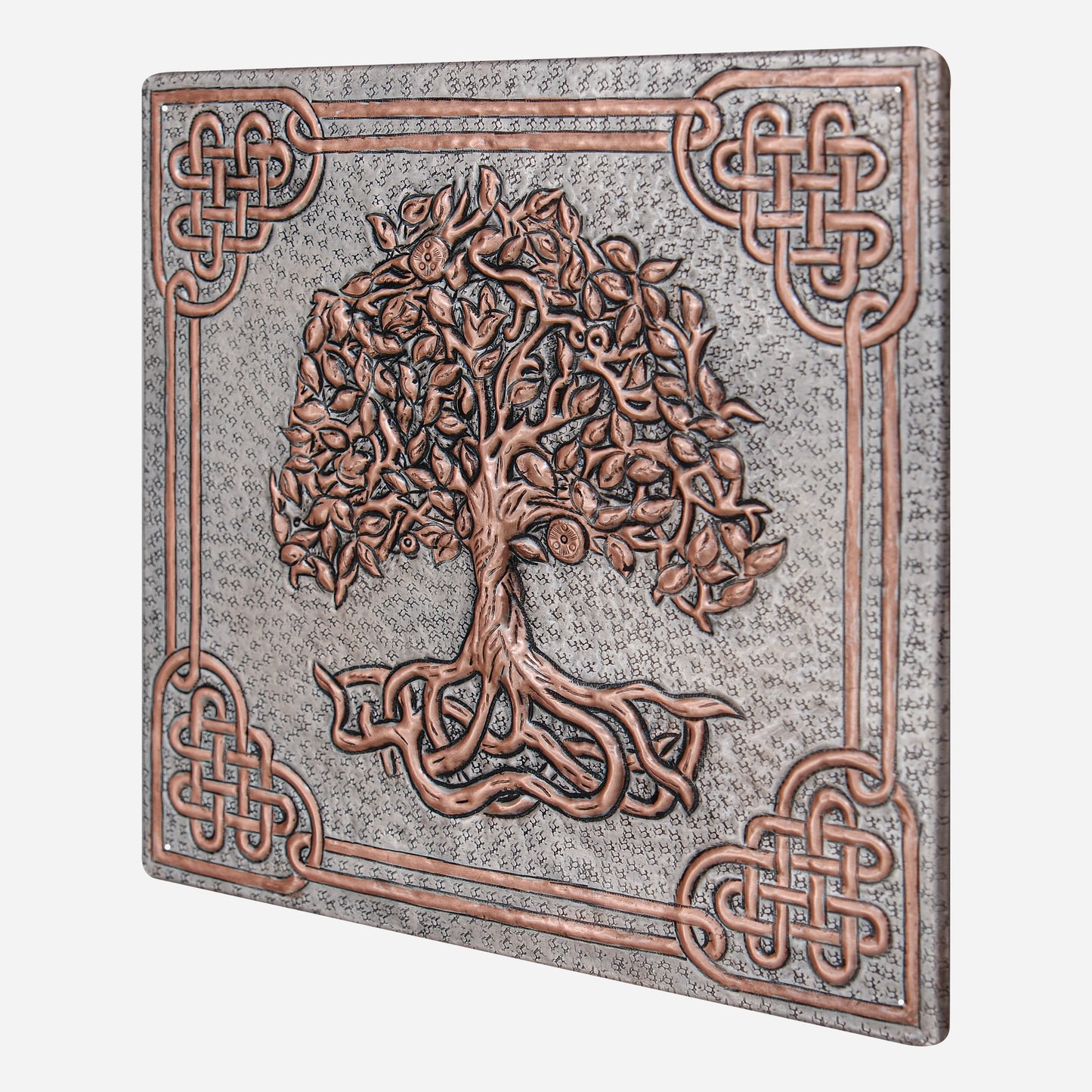 Copper Backsplash Panel (Tree of Life with Celtic Border, Silver&Copper Color)
