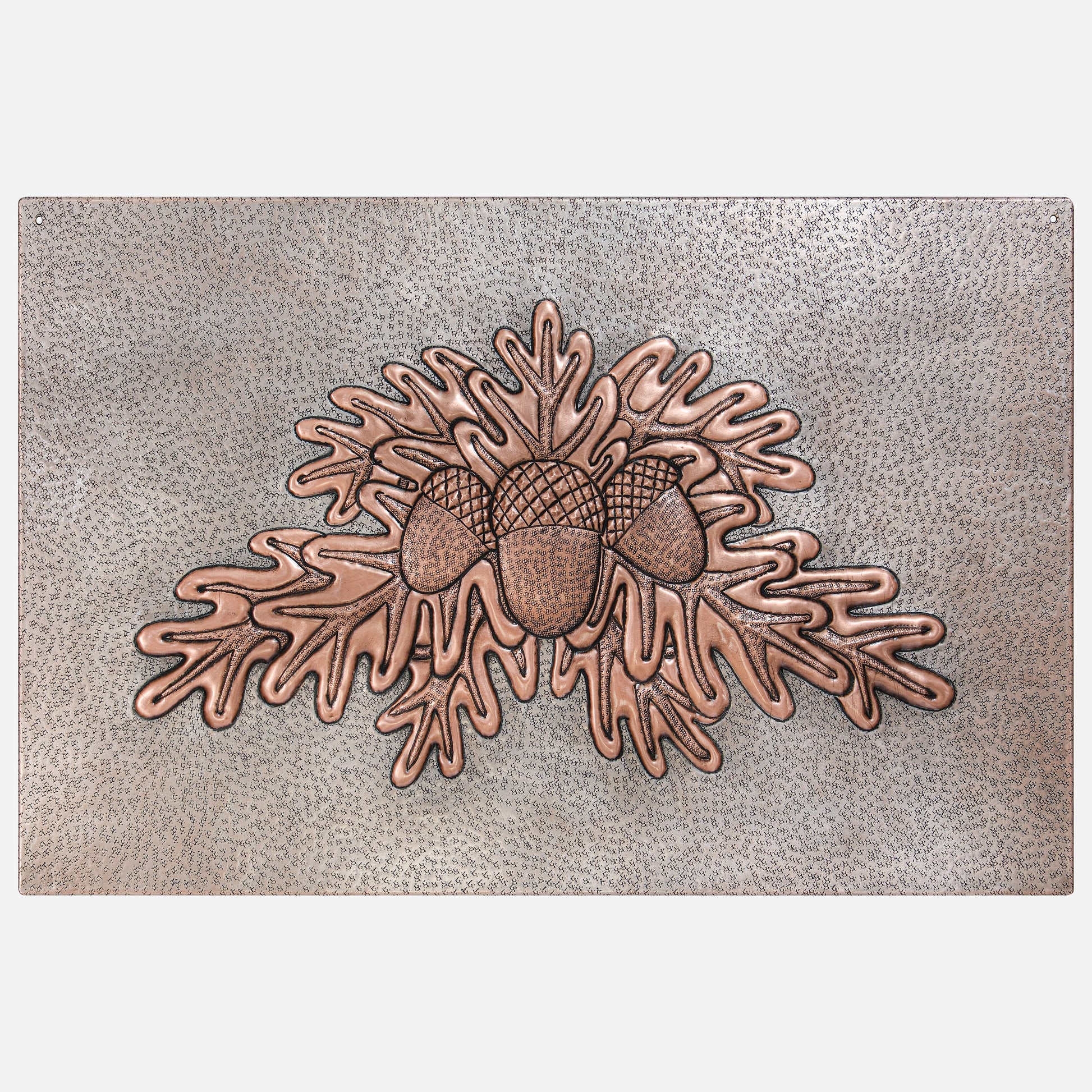 Copper Backsplash Panel (Oak Tree Leaves with Acorns, Silver&Copper Color)