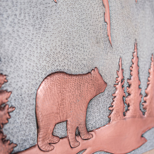 Bohemian Kitchen Backsplash Tile - Copper Bear in the Wild - Gray & Copper - Natuross