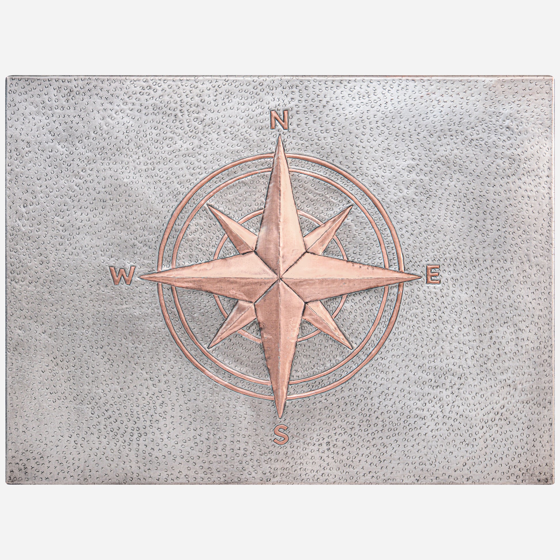 Coastal Kitchen Backsplash Tile - Copper Compass Rose - Gray & Copper - Natuross