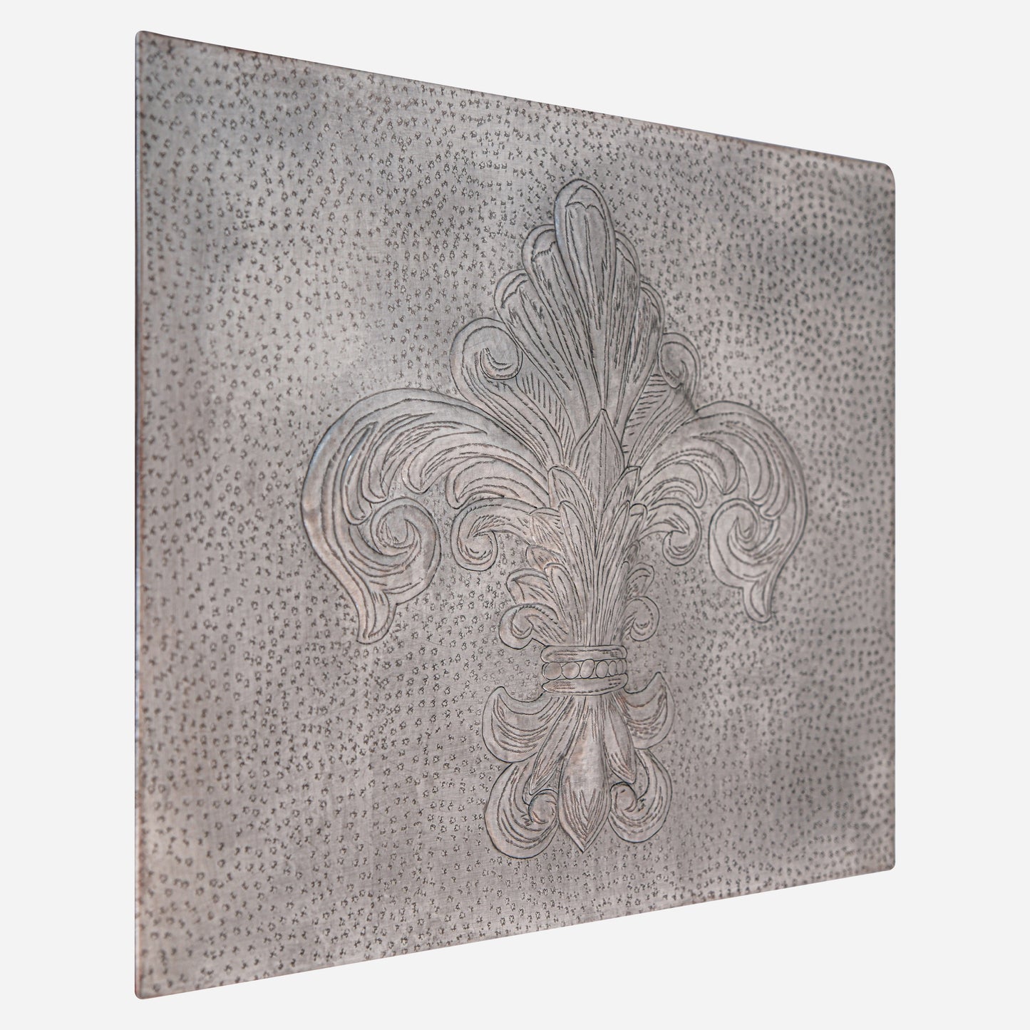 French Country Kitchen Backsplash Tile - Copper Fleur De Lys - Gray - Natuross