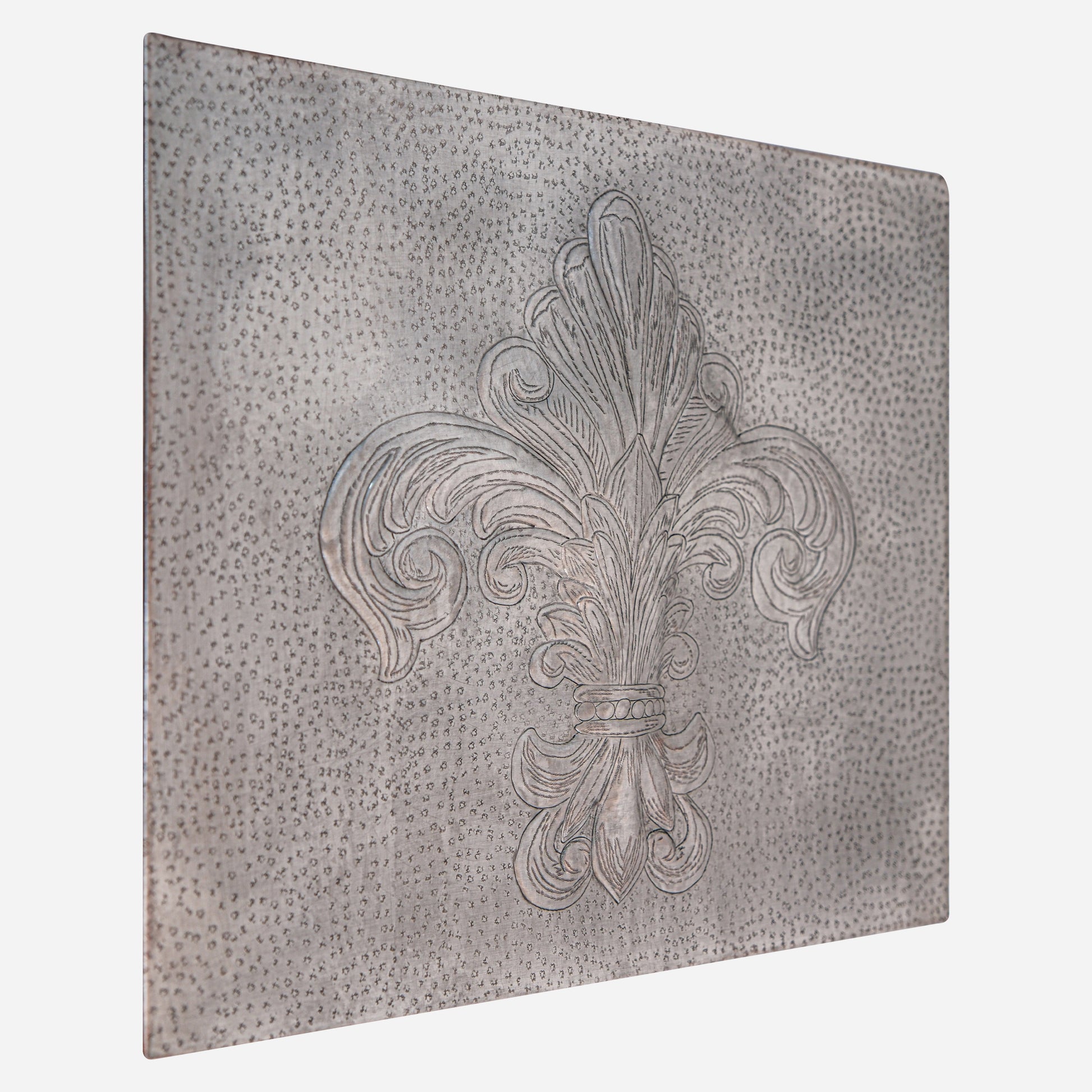 French Country Kitchen Backsplash Tile - Copper Fleur De Lys - Gray - Natuross