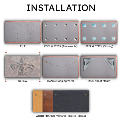 French Country Kitchen Backsplash Tile - Copper Fleur De Lys - Gray - Natuross