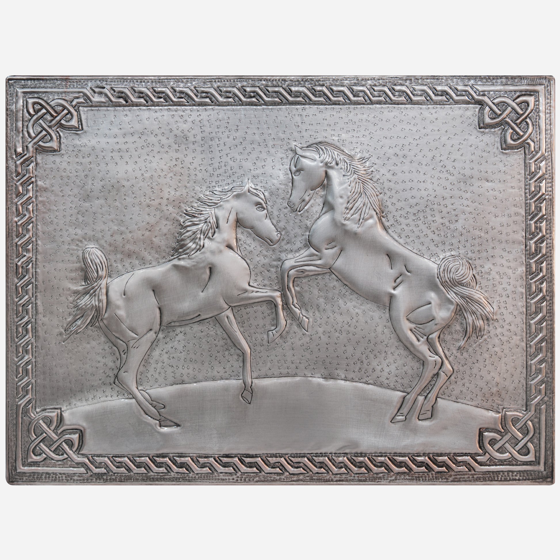Ranch-Style Kitchen Backsplash Tile - Copper Horses - Gray - Natuross