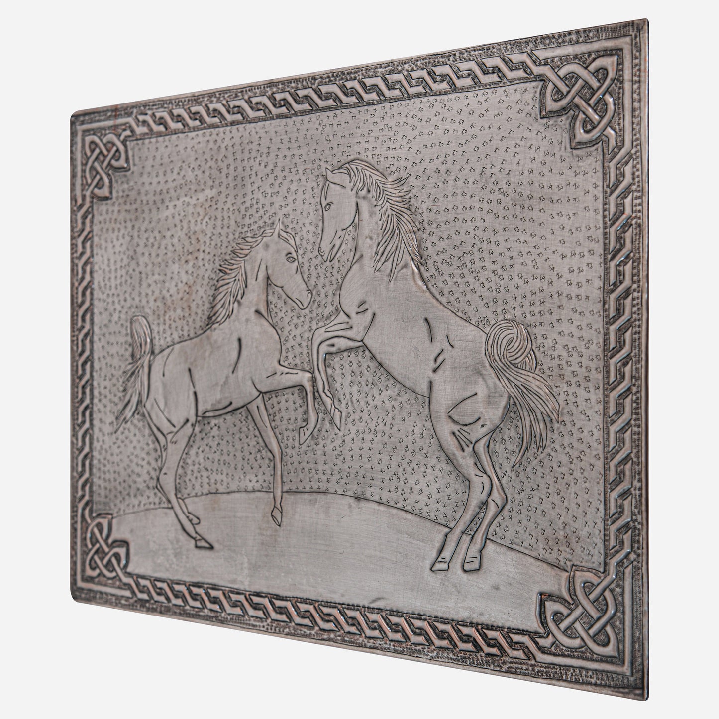 Ranch-Style Kitchen Backsplash Tile - Copper Horses - Gray - Natuross