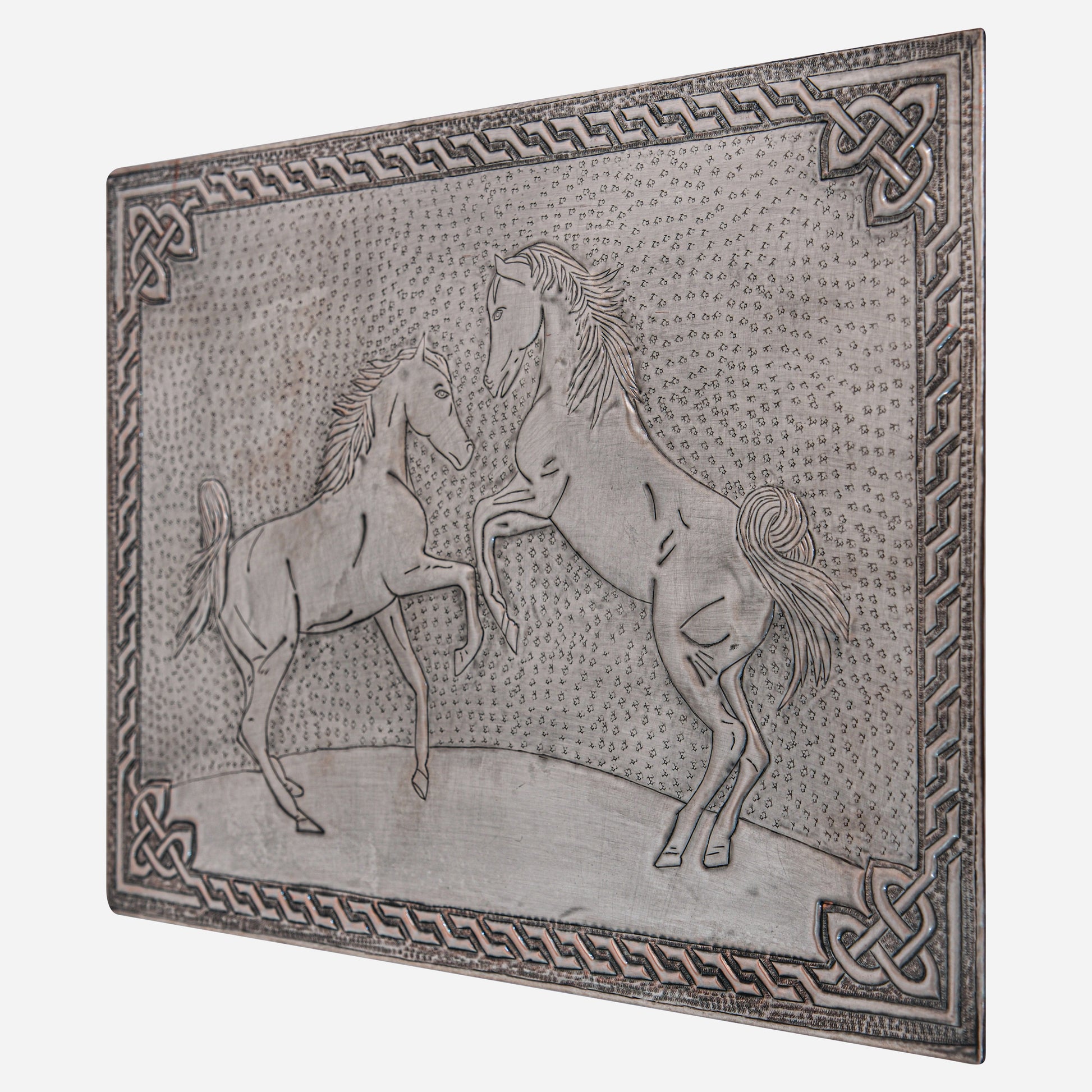 Ranch-Style Kitchen Backsplash Tile - Copper Horses - Gray - Natuross
