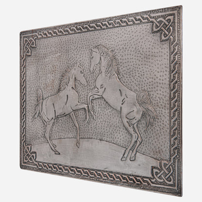 Ranch-Style Kitchen Backsplash Tile - Copper Horses - Gray - Natuross