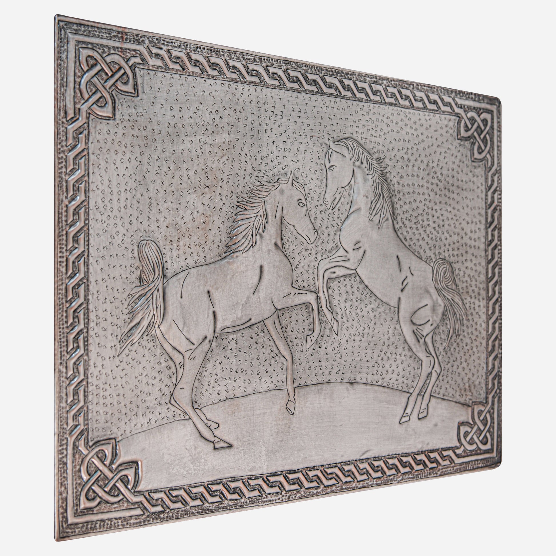 Ranch-Style Kitchen Backsplash Tile - Copper Horses - Gray - Natuross