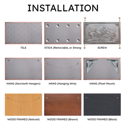 Ranch-Style Kitchen Backsplash Tile - Copper Horses - Gray - Natuross