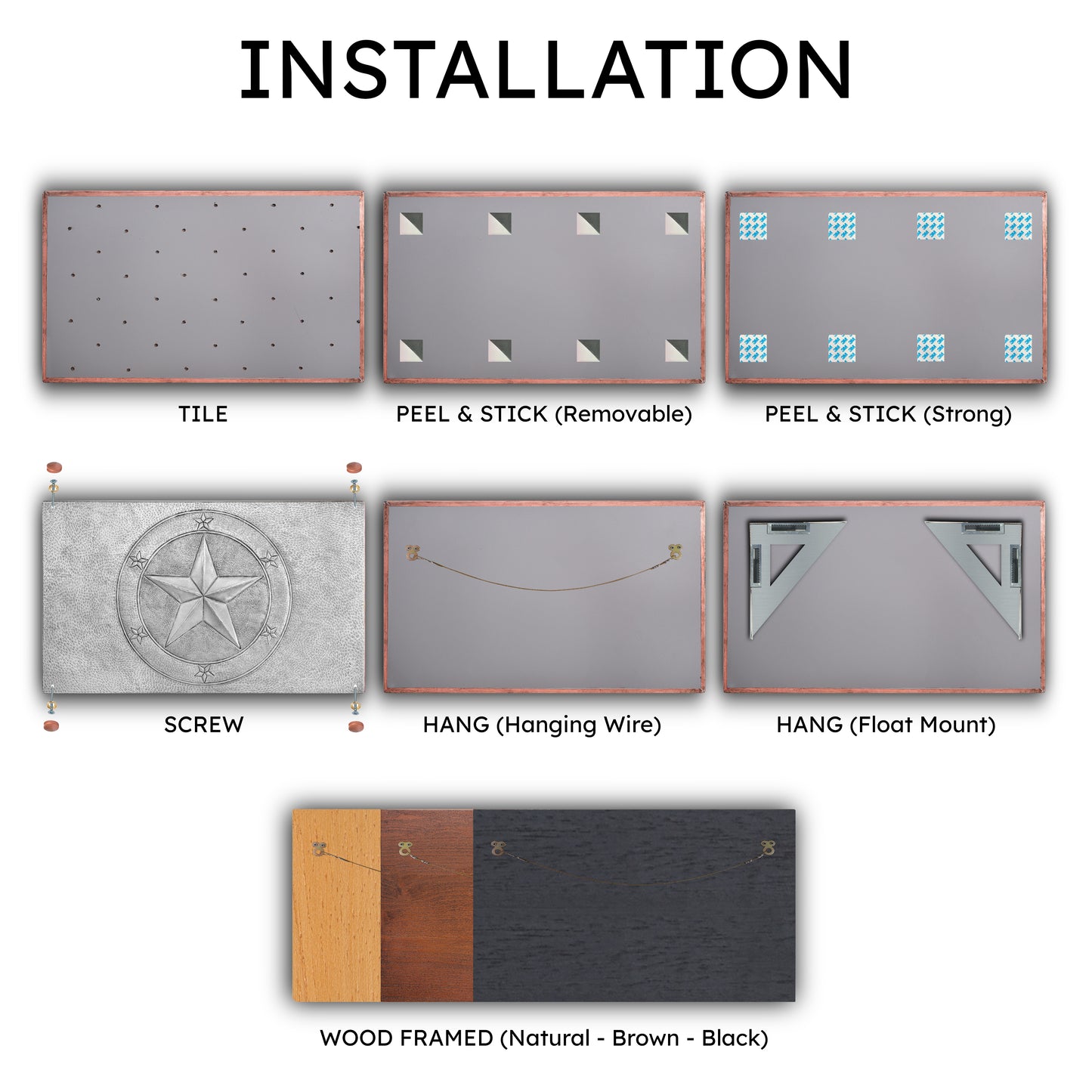 Western Kitchen Backsplash Tile - Copper Lone Star - Gray - Natuross