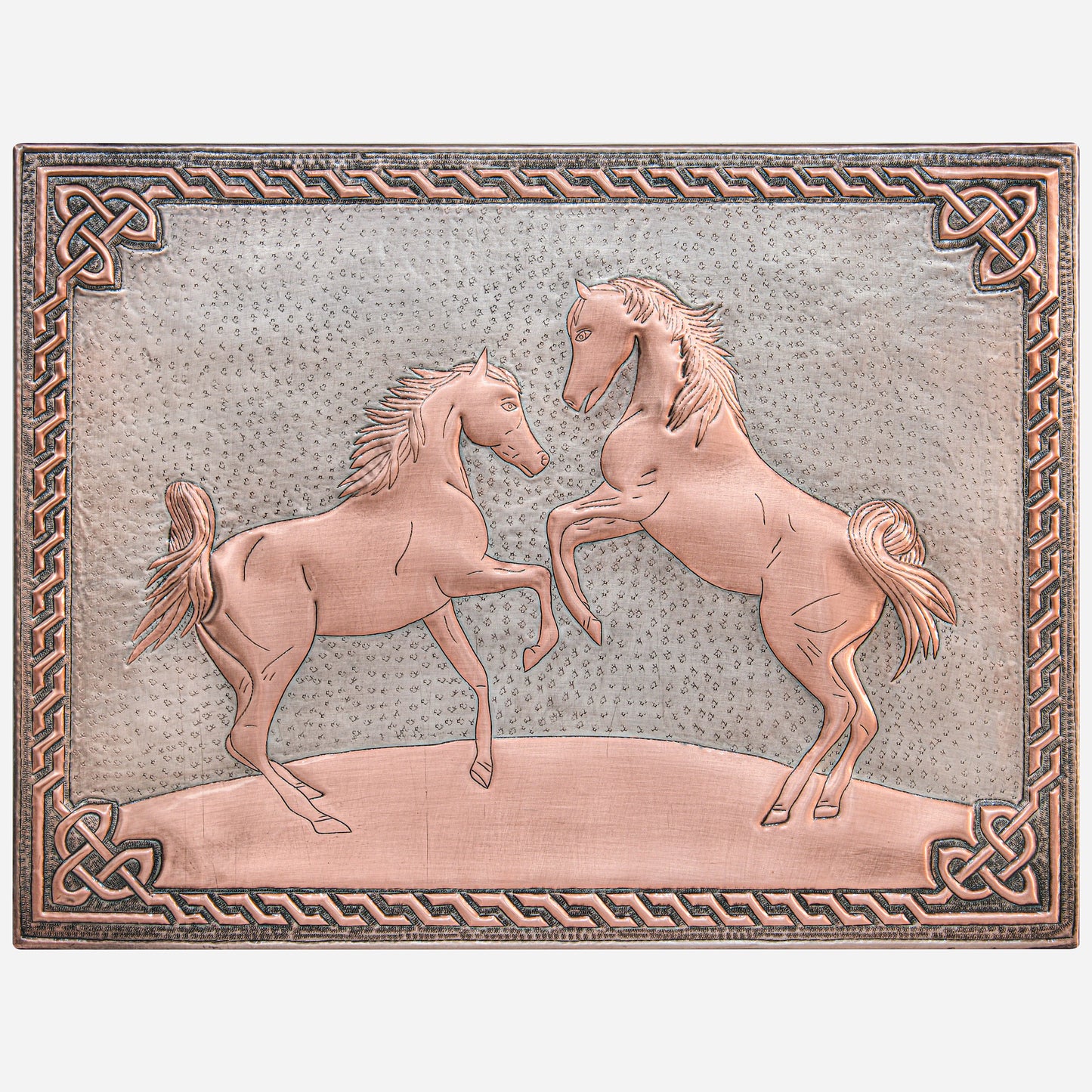 Ranch-Style Kitchen Backsplash Tile - Copper Horses - Gray & Copper - Natuross