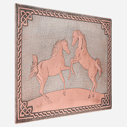 Ranch-Style Kitchen Backsplash Tile - Copper Horses - Gray & Copper - Natuross