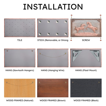 Ranch-Style Kitchen Backsplash Tile - Copper Horses - Gray & Copper - Natuross