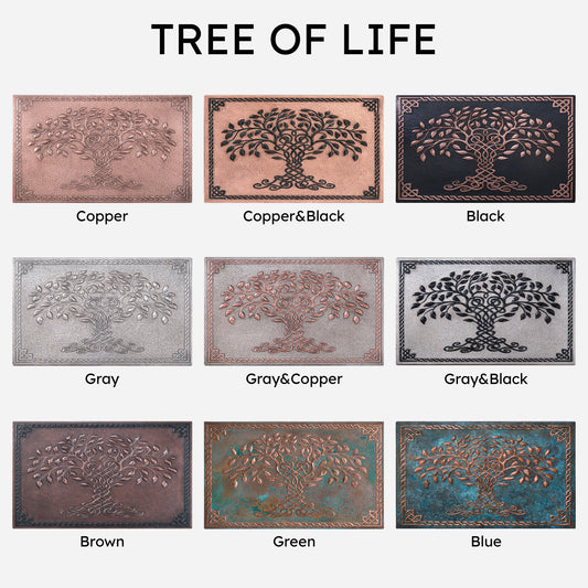 Celtic Kitchen Backsplash Tile - Copper Tree of Life - Black - Natuross