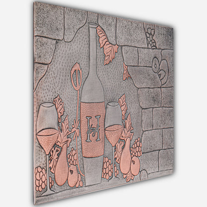 Italian Kitchen Backsplash Tile - Copper Tuscan Vineyard - Gray & Copper