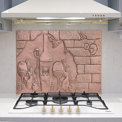 Italian Kitchen Backsplash Tile - Copper Tuscan Vineyard - Natural Copper