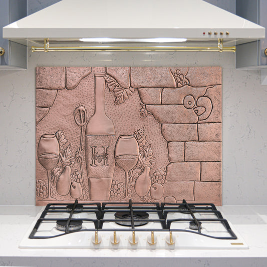 Italian Kitchen Backsplash Tile - Copper Tuscan Vineyard - Natural Copper