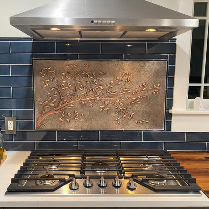 Copper Backsplash (Tree Branches, Silver&Copper Color)